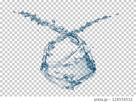 藍色的水花插畫 藍色的水花插畫 128558532