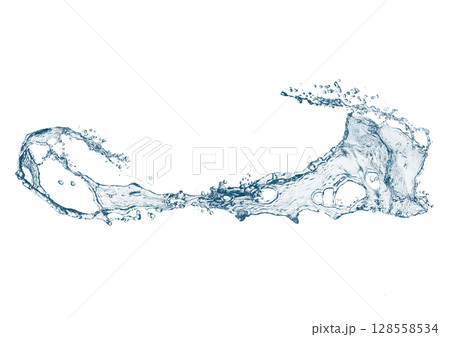 青い水しぶきのイラスト 128558534