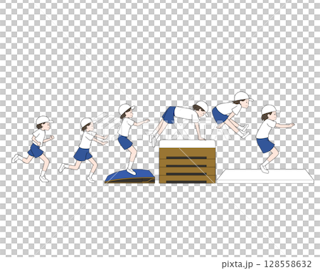 How to jump over a vaulting box How to jump over a vaulting box 128558632