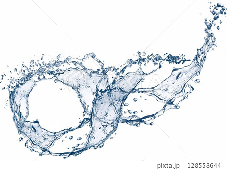 抽象的な青い水しぶきの3dイラスト 抽象的な青い水しぶきの3dイラスト 128558644