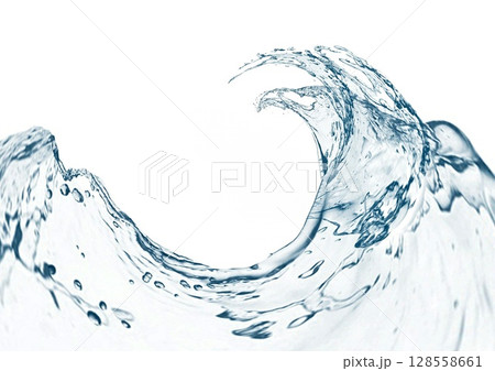 抽象的な青い水しぶきの3dイラスト 128558661