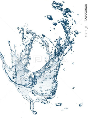 抽象的な青い水しぶきの3dイラスト 128558680