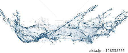 抽象的な青い水しぶきの3dイラスト 抽象的な青い水しぶきの3dイラスト 128558755