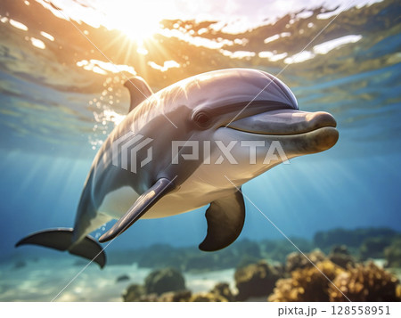 イルカ  AI生成画像   イルカ  AI生成画像   128558951