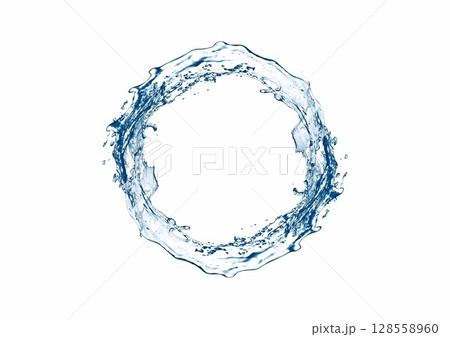 抽象的な青い水しぶきの3dイラスト 抽象的な青い水しぶきの3dイラスト 128558960
