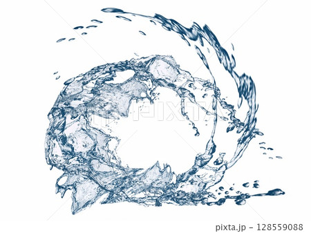 抽象的な水しぶきの輪の3dイラスト 抽象的な水しぶきの輪の3dイラスト 128559088