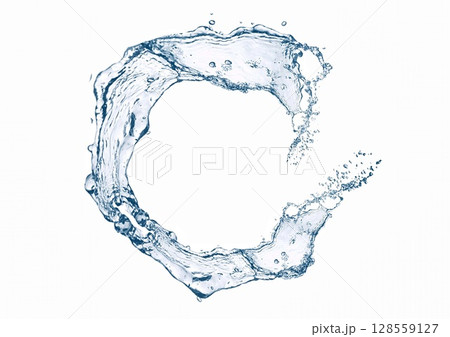 抽象的な青い水しぶきの3dイラスト 128559127