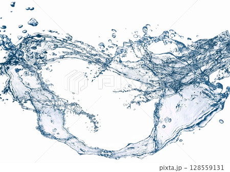 抽象的な青い水しぶきの3dイラスト 128559131