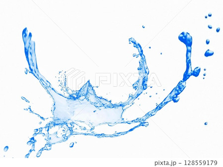 抽象的な青い水しぶきの3dイラスト 抽象的な青い水しぶきの3dイラスト 128559179