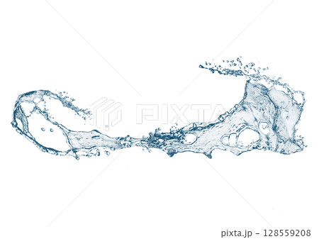 抽象的な青い水しぶきの3dイラスト 128559208