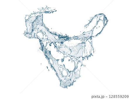 抽象的な青い水しぶきの3dイラスト 128559209