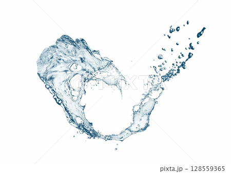 抽象的な青い水しぶきの3dイラスト 抽象的な青い水しぶきの3dイラスト 128559365