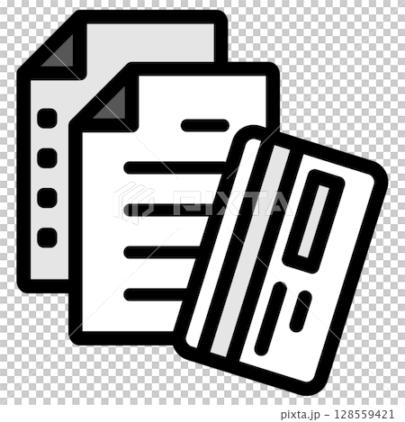 Illustration icon material set: Card document file 084 128559421