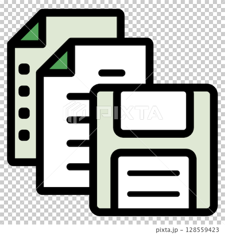 Illustration icon material set: Floppy document file 086 128559423