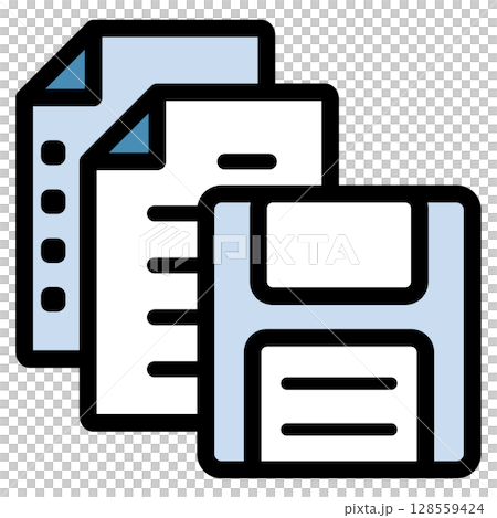 Illustration icon material set: Floppy document file 087 Illustration icon material set: Floppy document file 087 128559424