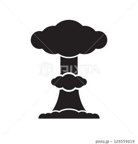 Nuclear bomb explosion vector icon 128559819