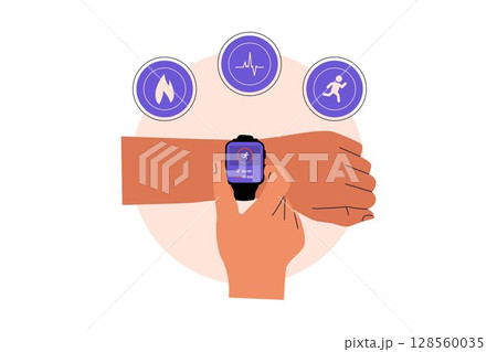 Smartwatch Fitness Interface 128560035