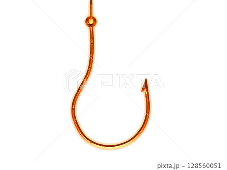 シンプルな赤い釣り針の3dイラスト 128560051