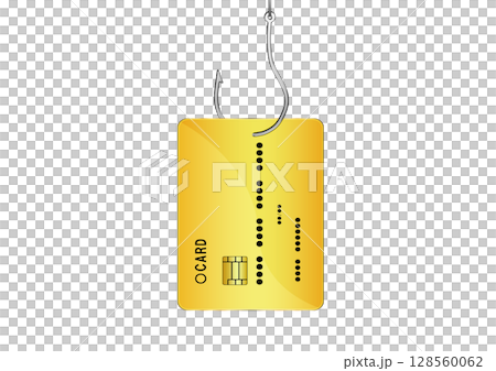 フィッシング詐欺の概念でクレジットカードを釣り針で盗まれる3dイラスト フィッシング詐欺の概念でクレジットカードを釣り針で盗まれる3dイラスト 128560062