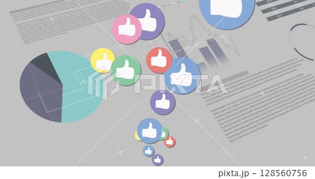 Image of icons over statistics Image of icons over statistics 128560756