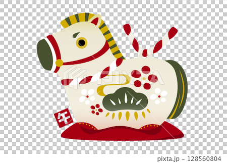 A simple Japanese-style zodiac illustration of a horse clay bell for the Year of the Horse, suitable for New Year's cards and promotional materials for 2026 New Year A simple Japanese-style zodiac illustration of a horse clay bell for the Year of the Horse, suitable for New Year's cards and promotional materials for 2026 New Year 128560804
