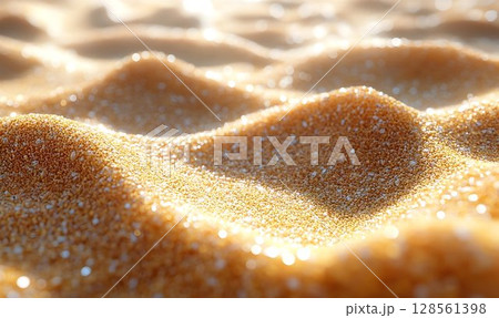 Golden sand texture close up macro view of natural grains Golden sand texture close up macro view of natural grains 128561398