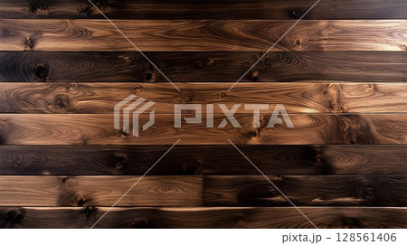 Dark brown wood texture background horizontal planks rustic style 128561406