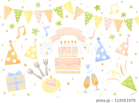 水彩パーティーセット 128561970