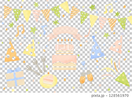 水彩パーティーセット 128561970