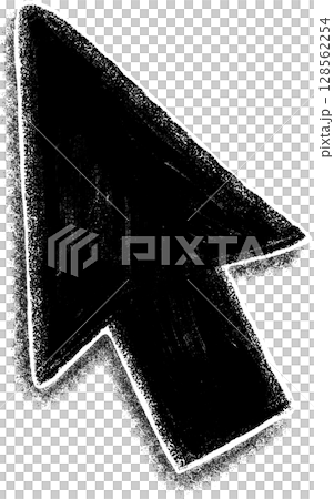 Hand-drawn painted black arrow cursor icon with shadow Hand-drawn painted black arrow cursor icon with shadow 128562254