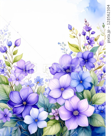 水彩で描いた花のイラスト 128562304
