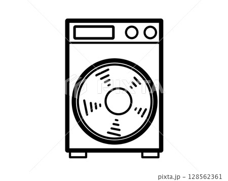 洗濯機アイコン　シンプル　黒 128562361