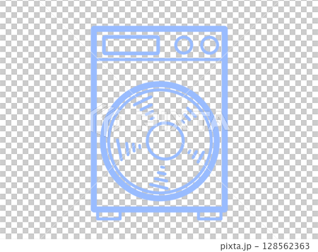 簡單的洗衣機圖示（藍色） 128562363