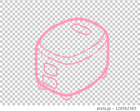 簡單的電飯煲圖示（粉紅色） 128562365