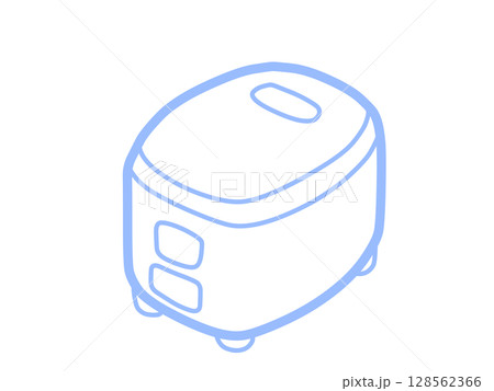 シンプル炊飯器アイコン（ブルー） 128562366