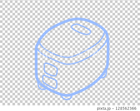 シンプル炊飯器アイコン（ブルー） 128562366