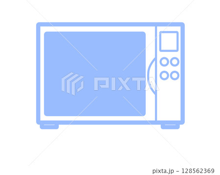 シンプル電子レンジアイコン（ブルー） 128562369