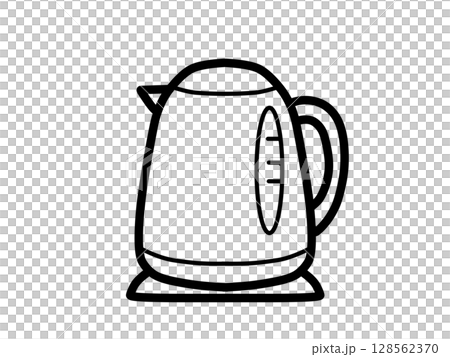 Simple electric kettle icon (black) 128562370