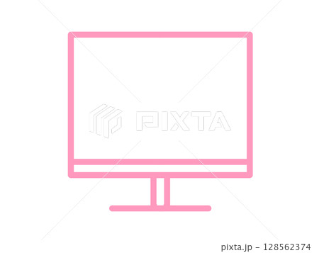 シンプルテレビアイコン(ピンク) シンプルテレビアイコン(ピンク) 128562374