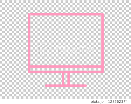 シンプルテレビアイコン(ピンク) シンプルテレビアイコン(ピンク) 128562374