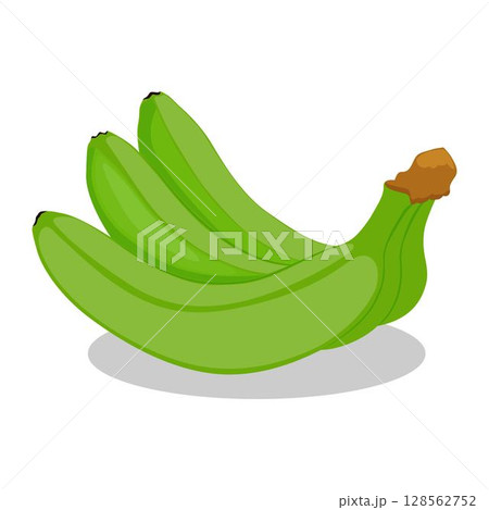 Vector illustration of bunches banana in cartoon flat style. Sweet yellow and green fresh banana fruit bright healthy food for diet or vegetarian isolated on white background. Vector illustration of bunches banana in cartoon flat style. Sweet yellow and green fresh banana fruit bright healthy food for diet or vegetarian isolated on white background. 128562752