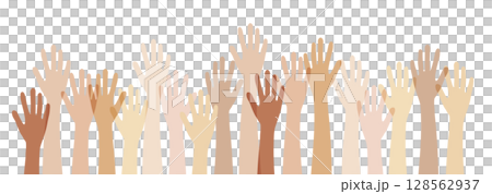 Raise your hand, many hands, raising your hand, diversity 128562937