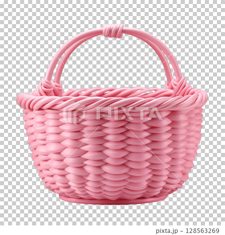 Cute and sweet pink picnic basket 128563269