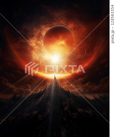 Solar eclipse and eclipse, natural phenomena 128563354