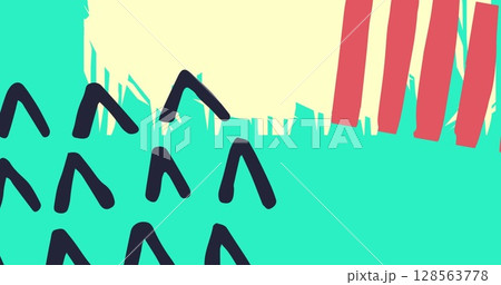 Image of shapes moving over blue background 128563778