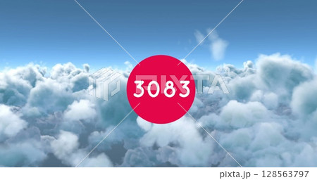 Image of counting numbers over clouds Image of counting numbers over clouds 128563797