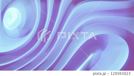 Image of confetti falling over gradient blue and purple waving background 128563823