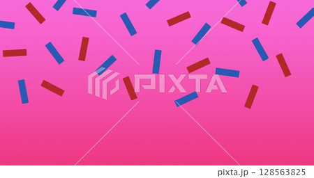 Image of red and blue stripes over gradient pink background Image of red and blue stripes over gradient pink background 128563825