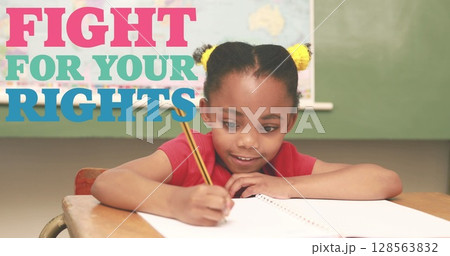 Image of fights your rights over school girl in classroom 128563832