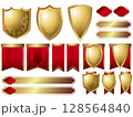 赤と金の装飾素材 128564840